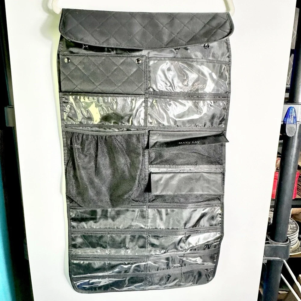 Mary Kay Hanging Cosmetic Organizer Travel Makeup Storage Bag Black 32x18
